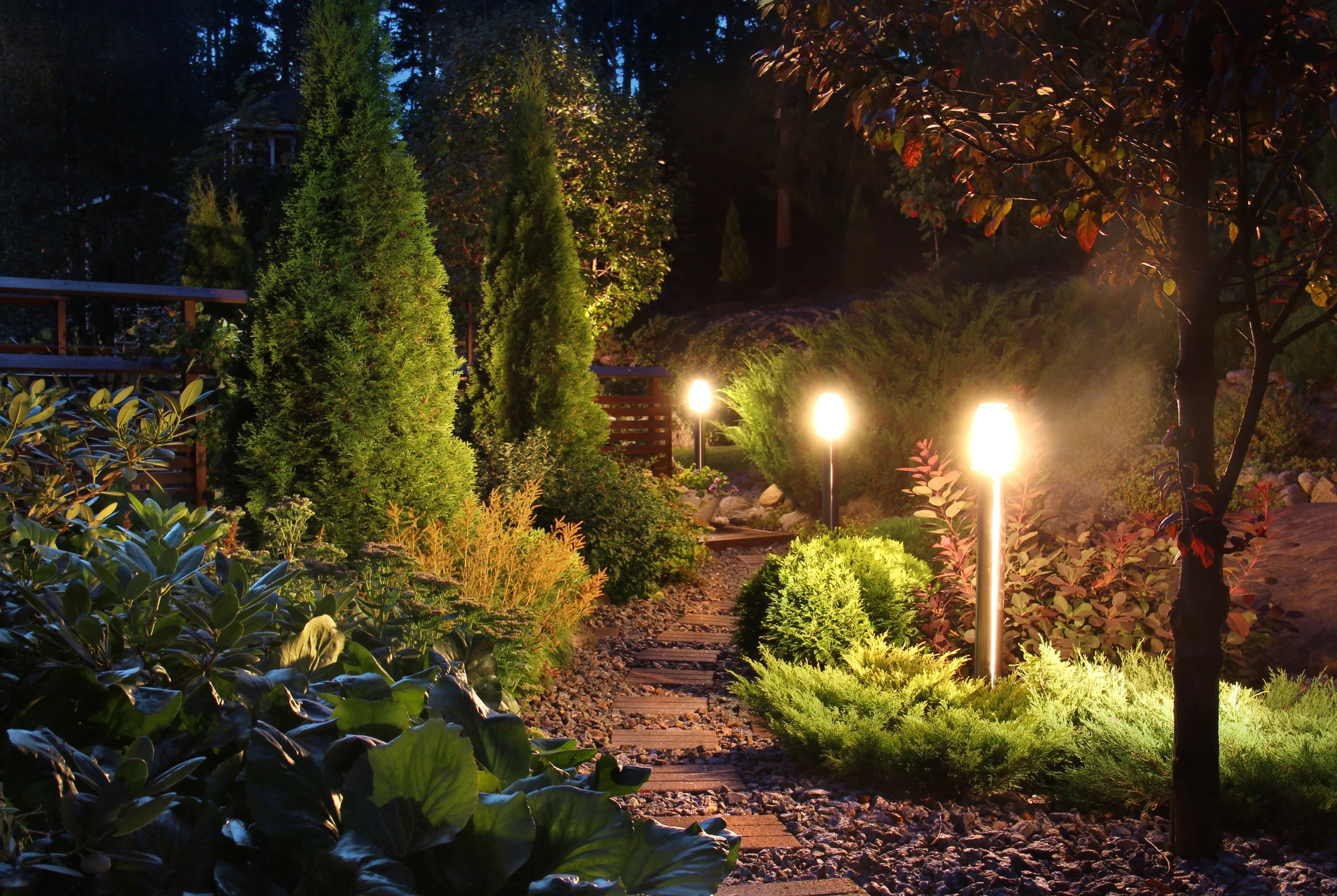 trail-with-outdoor-lighting-installation-Coeur-d'Alene-ID