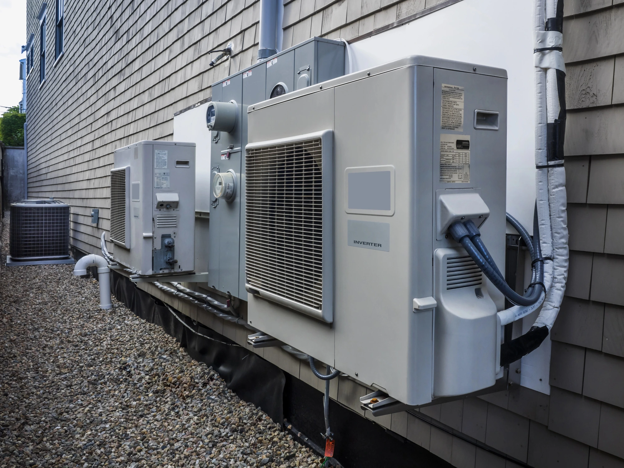 close up of heat pump installation in Spokane, WA